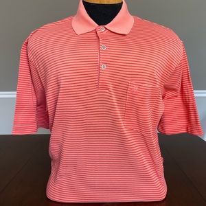 Tommy Bahama 18 Golf polo shirt in salmon orange size large